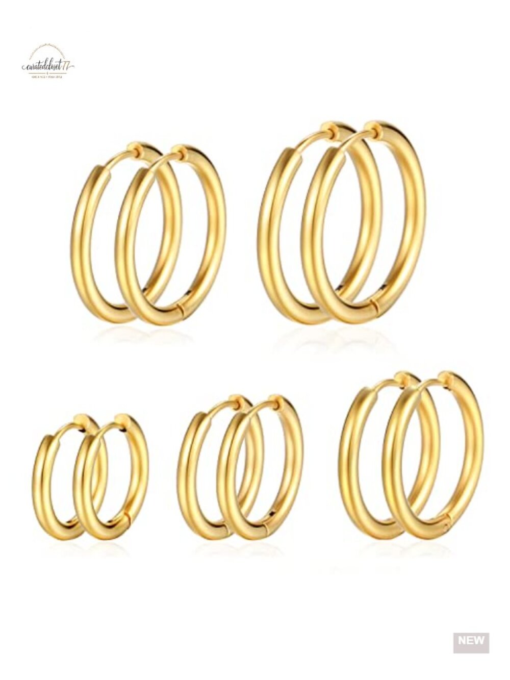 316l Surgical Stainless Steel Huggie Hoop Earrings Set Hypoallergenic Small